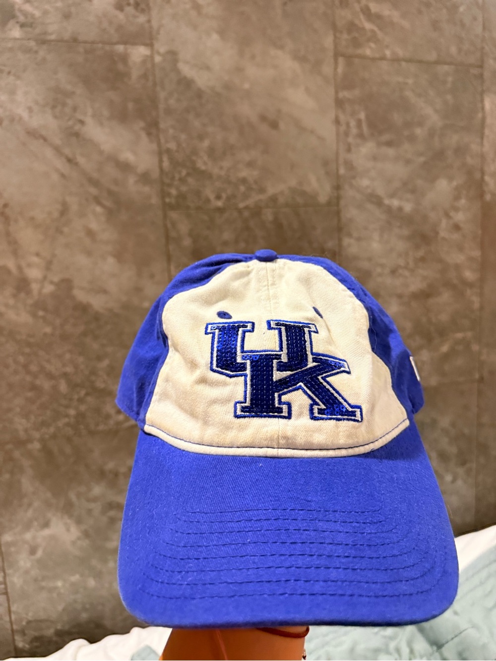 PINK Victoria's Secret Blue and Cream UK Baseball Cap